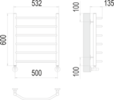 Полотенцесушитель Terminus Виктория П6 500х600