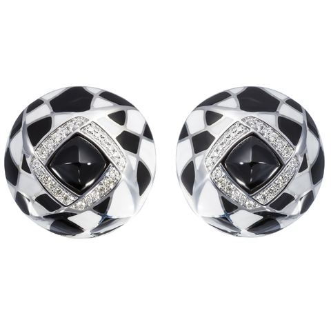 Серьги с Бриллиантами, Шпинелью и Цветной Эмалью, E0261-3/12