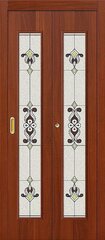 Дверь 23Х / Цвет Л-11 (ИталОрех) / Стекло Худ. / Двери Браво