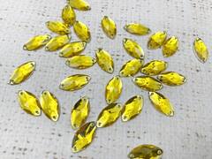 Стразы пришивные акрил, d 0,8х1,5 см, жёлтый