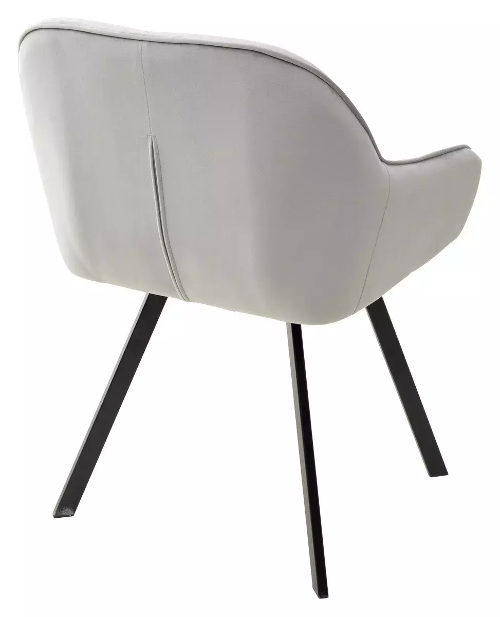 Стул GALE 360 град. поворот. BLUVEL-03 LIGHT GREY, велюр/ черный каркас, М-City