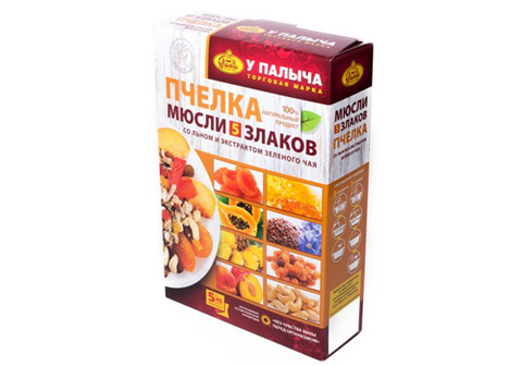 Мюсли 5 злаков пчелка У Палыча, 225г