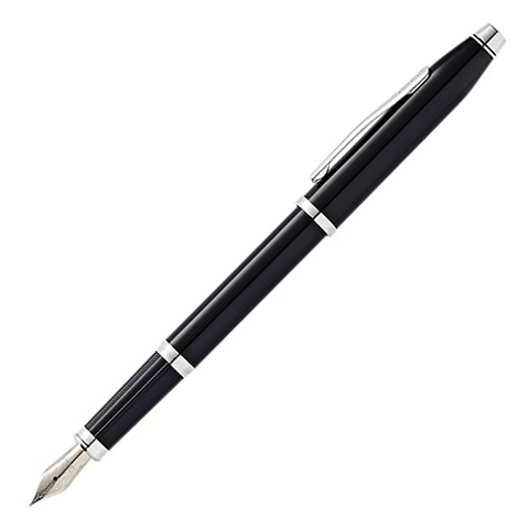 Ручка перьевая Cross Century II, Black lacquer, перьевая ручка, F (AT0086-102FS)