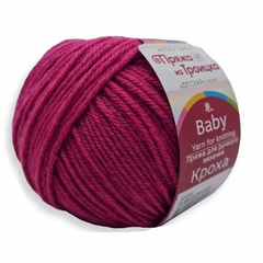 Пряжа "Кроха", 20%шерсть, 80%акрил, 50гр, 135м, малиновый мусс