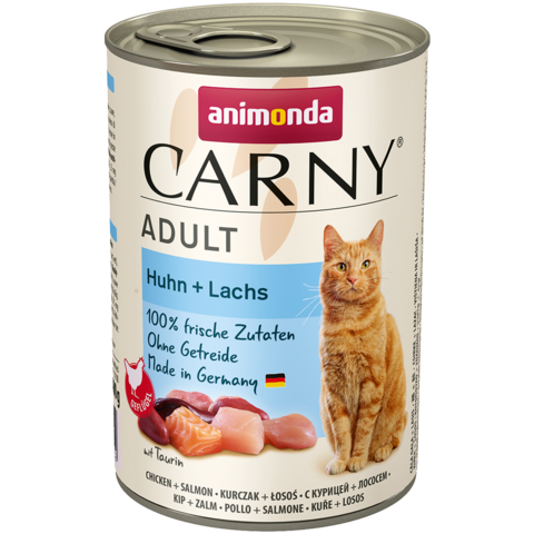 Animonda Carny Poultry Adult консервы для взрослых кошек с курицей и лососем 400 г