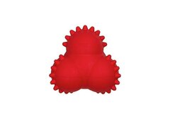 Playology тройной мяч для щенков дентальный хрустящий жевательный с ароматом говядины,красный