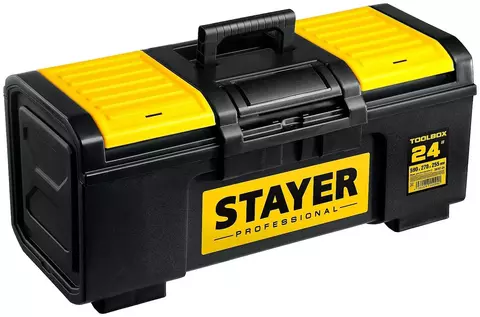 Ящик с органайзером STAYER Professional 38167-24, 59x27x25.5 см, 24'' , черный/желтый
