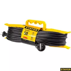 STAYER MF-207, ПВС, 2 x 0.75 мм2, 50 м, 2200 Вт, силовой удлинитель-шнур на рамке (55018-50)