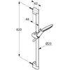 Kludi 678300500 Kludi 67 830 0500 Freshline Душевой гарнитур H=600 мм, Ø120 мм, 1 режим, 29 л/мин