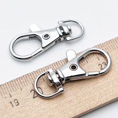 Замок-карабин, цвет серебро (родий), размер 34*14 мм, цена за 1 шт