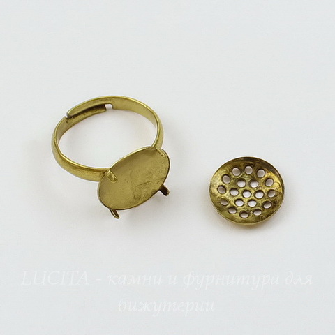 Основа для кольца со съемным ситом 12,5 мм (цвет - античная бронза)