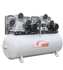 Компрессор Ремеза Ф-500LB75T Тандем (380В) горизонтальный с ременным приводом