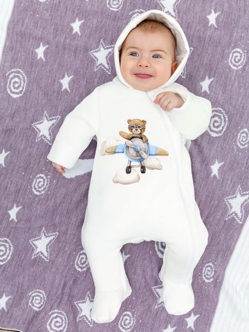 Комбинезон (термобелье) с принтом "Мишка-пилот"