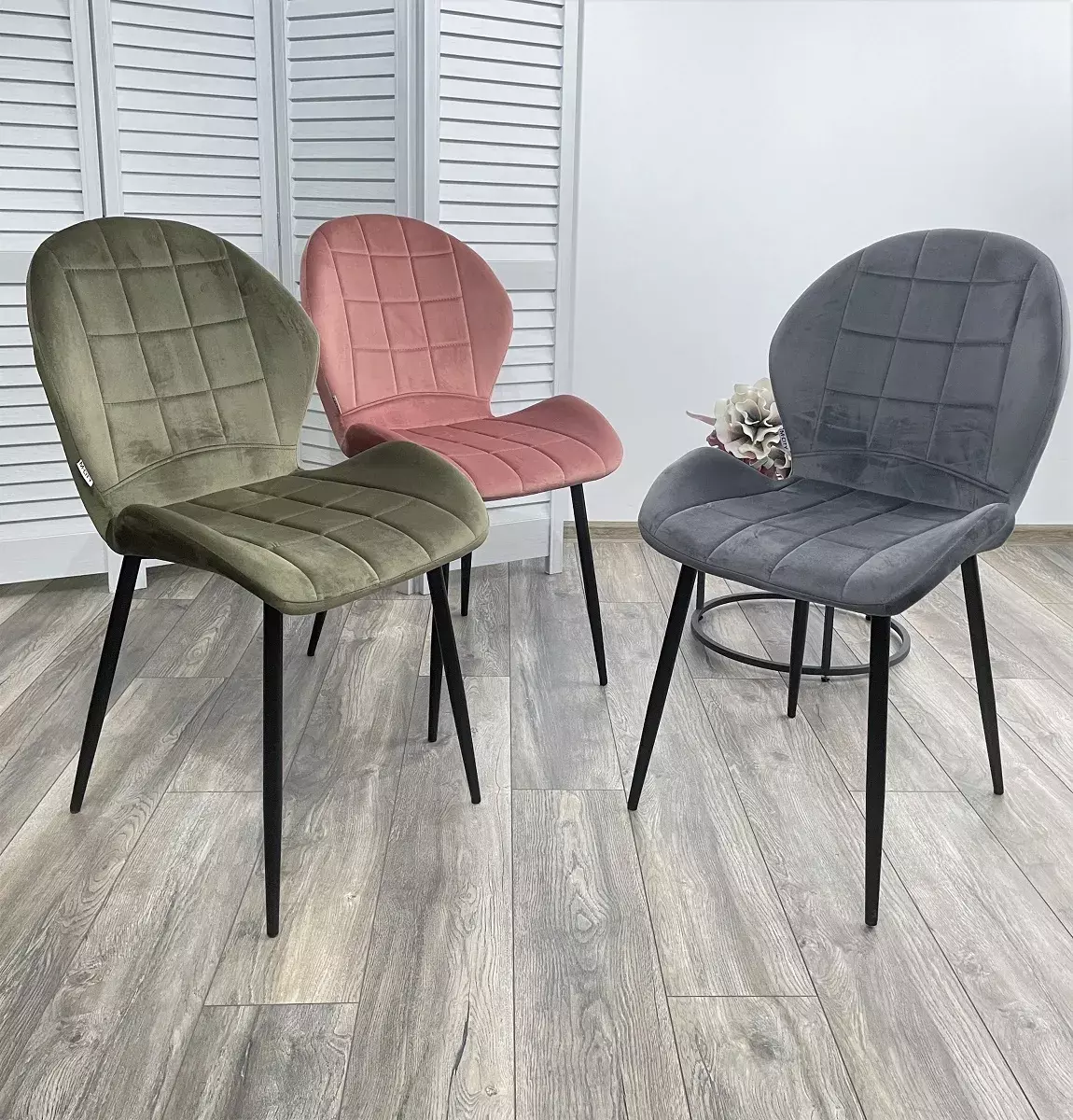 Стул FLOWER BLUVEL-77 ASH GREEN, велюр М-City