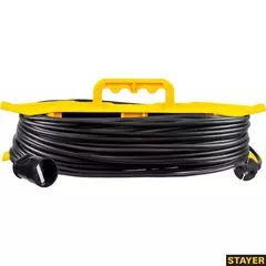 STAYER MF-207, ПВС, 2 x 0.75 мм2, 50 м, 2200 Вт, силовой удлинитель-шнур на рамке (55018-50)