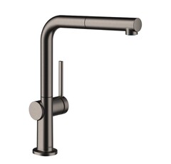 Hansgrohe Talis M54 72808340 Высокий смеситель для кухни с вытяжным изливом (чёрный хром шлифованный) фото