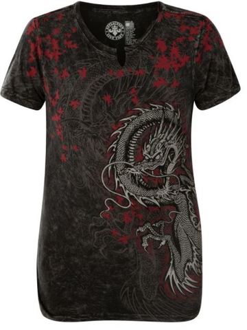 Affliction | Футболка женская Dragon Black AW23489 перед