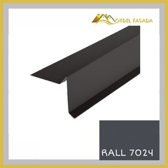 Планка торцевая для гибкой черепицы 100х20*65*10мм 0.45мм RALL 7024-Графитовый серый 2м