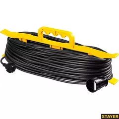 STAYER MF-207, ПВС, 2 x 0.75 мм2, 50 м, 2200 Вт, силовой удлинитель-шнур на рамке (55018-50)