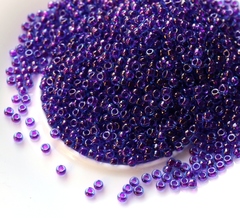 8/0 RR-0352 Fuchsia Lined Aqua Luster