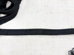 Кант сатиновый со стразами, ш. 1,5 см/кант 5 мм, чёрный