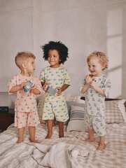 Пижама для мальчика Next AJ0-527, 3 шт., Желтый, Голубой, Розовый