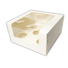 Коробка для 5 капкейков белая с окном