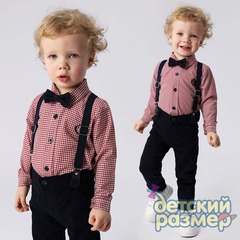 Костюм с рубашкой-боди (подтяжки, бабочка)