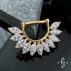 Кликер "Exces v.2" - Желтое золото - White CZ