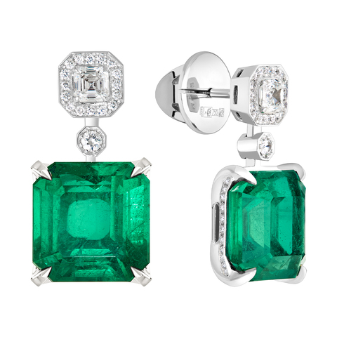 Серьги с Изумрудами и Бриллиантами, E0070-51/1