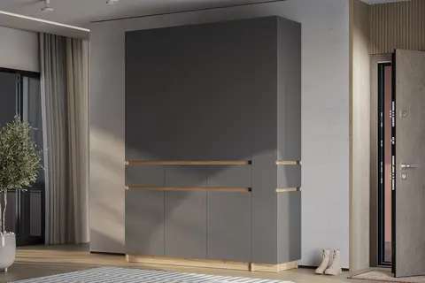 Шкаф-стеллаж Багира дуб крафт / графит