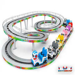 Большая катальная горка «Цветные гонки», 8 кабин 16 мест, 16×8×2,4 м