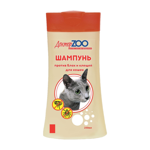 Доктор ZOO Шампунь для кошек против блох и клещей