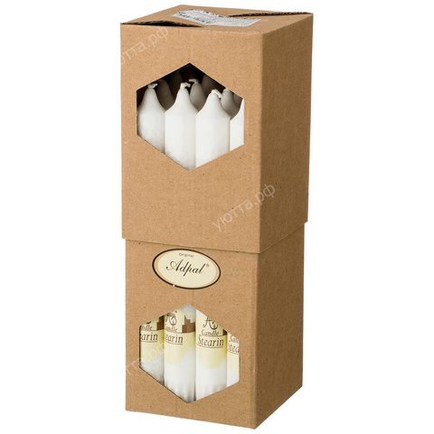 Свеча Adpal Eco White высота 20 см - Белый - Купить