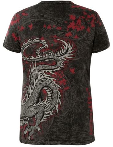 Affliction | Футболка женская Dragon Black AW23489 спина с драконом