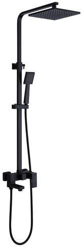 Abber AF8216B Душевая стойка ABBER Daheim AF8216B с изливом, черная матовая