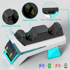 Зарядная станция для 2-х контроллеров DualSense PS5 с подсветкой и быстрой зарядкой