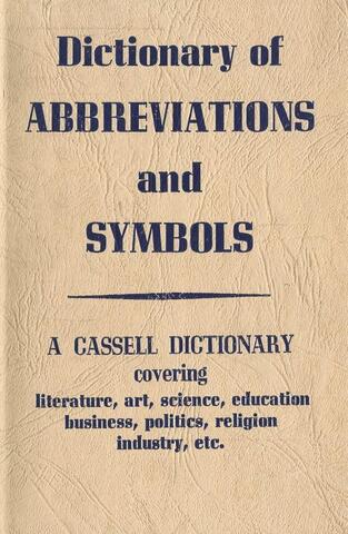Dictionary of abbreviations and symbols