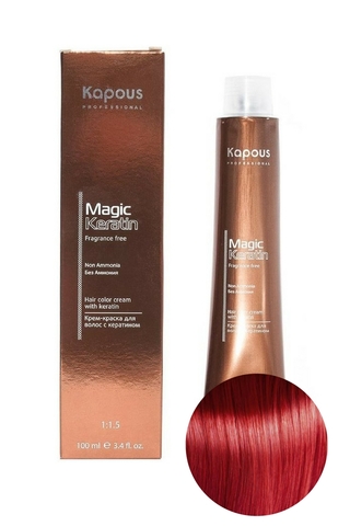 Крем-краска без аммиака с кератином Корректор 04 Красный, Magic Keratin, Kapous, 100 мл