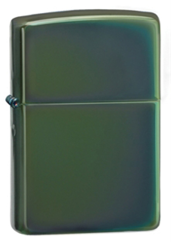 Зажигалка Zippo с покрытием Chameleon, латунь/сталь, зелёная, глянцевая, 36x12x56 мм