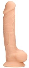 Телесный фаллоимитатор Silicone Dildo With Balls - 17,8 см. - 