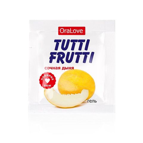 Пробник гель-смазки Tutti-frutti со вкусом сочной дыни - 4 гр. - Биоритм Одноразовая упаковка LB-30014t