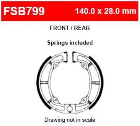 FSB799 Тормозные колодки барабанные MOTO, коробка 2 шт