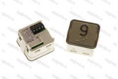 Кнопка (кнопочный модуль) MT42-IXRUS "9 этаж", квадратная, красная подсветка, Брайль