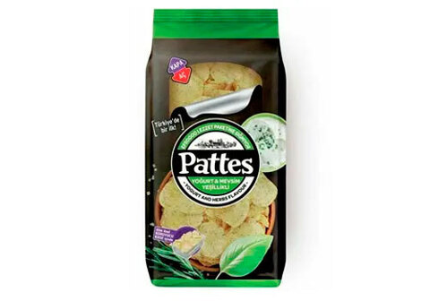 Чипсы Pattes со вкусом зелени и йогурта, 100г