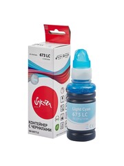 Контейнер с чернилами Sakura C13T67354A (673 LC) для Epson Inkjet Photo L800, L801, L810, L850, светло-голубой, водорастворимый тип, 70 мл., 5400 к.