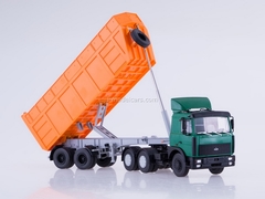 MAZ-6422 with tipper semitrailer MAZ-9506-30 green-orange 1:43 AutoHistory