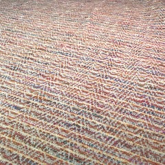 Ткань твид летний коралловый в полоску 3016