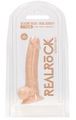 Телесный фаллоимитатор Silicone Dildo With Balls - 17,8 см. - 