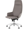 Кресло руководителя Bow серая экокожа